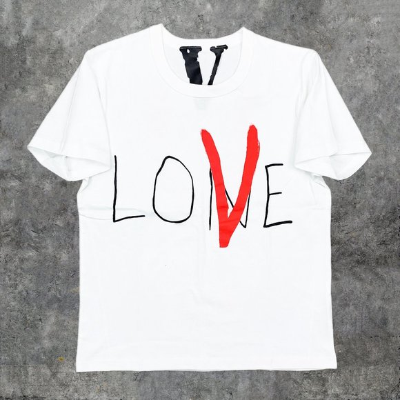 VLONE | Shirts | Vlone Nyc Lone Love Red Black On White Tshirt | Poshmark